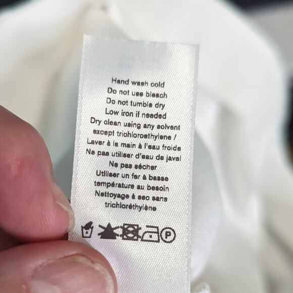 Rag & Bone Simone Snap White Ankle Pants Back Zip Cropped Slim Fit Size 6 - Picture 6 of 11